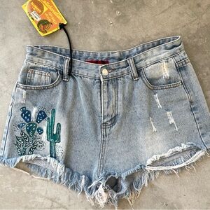 Handmade upcycled denim shorts